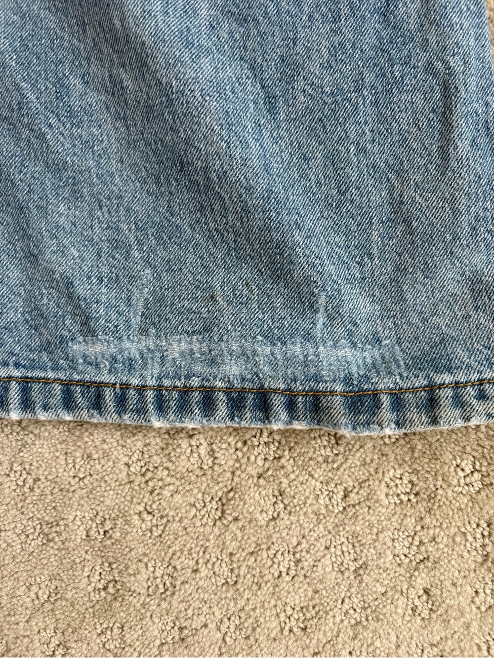 Free People We the Free 100% Cotton Jeans Wide Straight Leg Size 27 Medium Wash - Picture 9 of 11